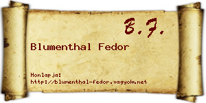 Blumenthal Fedor névjegykártya